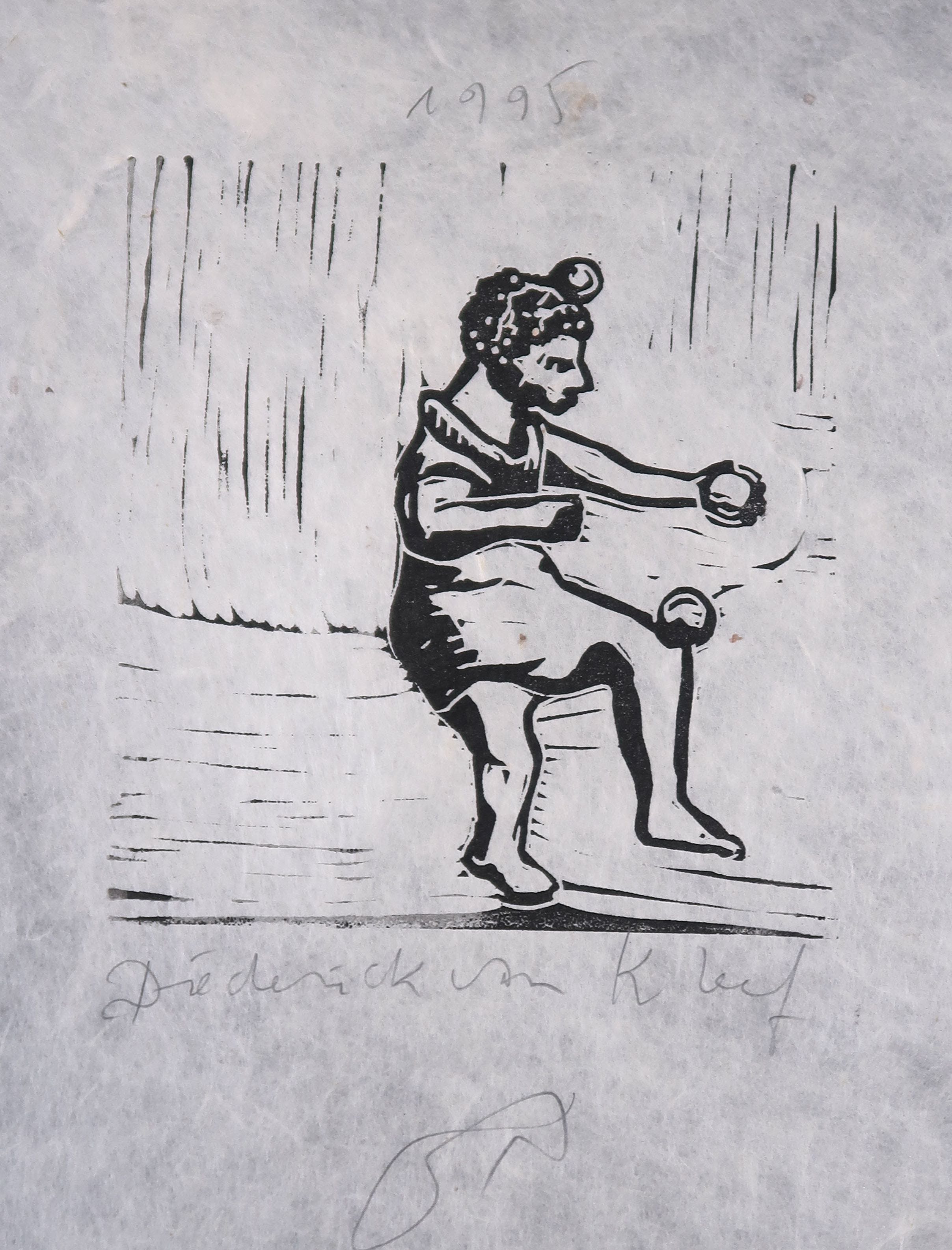 Diederick van Kleef - Lino op Japans papier, Voorstelling 2 kopen? Bied vanaf 1!