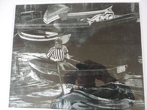 Astrid van Leest - Ets, Titel. "Gijs ". kopen? Bied vanaf 30!