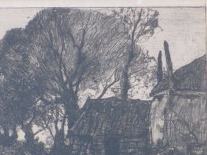 Chris van der Windt - Boerderij met hooiberg aan een sloot - Ets kopen? Bied vanaf 50!