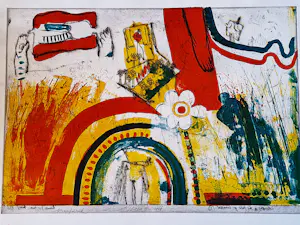 Hannes Postma - Grote handgekleurde reliëf Ets - 1966 - proefdruk exemplaar "Narcissus" kopen? Bied vanaf 47!