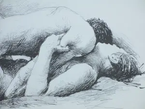 Aat Veldhoen - Vrijend paar - Rotaprint kopen? Bied vanaf 70!