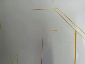 Dré Devens - oranje lijnen op papier kopen? Bied vanaf 100!
