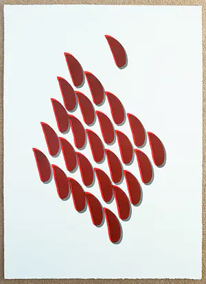 Willem Hussem - Abstracte compositie, litho kopen? Bied vanaf 50!