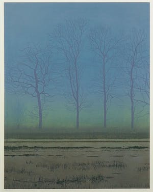 Grietje Postma - Houtsnede, Boomlandschap - Ingelijst kopen? Bied vanaf 60!