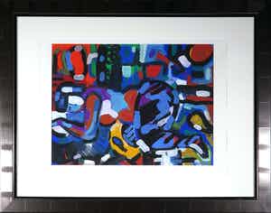 Marc Jonk - Acryl op papier, Zonder titel - Ingelijst verkocht voor € 35!