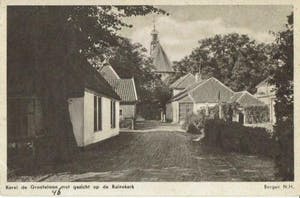 Eugene Rensburg - Dorpsgezicht Bergen nh met Ruïnekerk op achtergrond.... kopen? Bied vanaf 50!