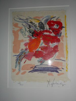 Kees Salentijn - Zeefdruk, Vogel II - Zeer mooi ingelijst kopen? Bied vanaf 60!