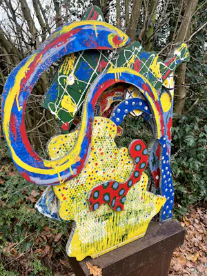 Egidius Knops - prachtig kleurrijk abstract stalen beeld kopen? Bied vanaf 500!