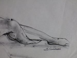 Isaac Naarden - Zittend Naakt - Tekening kopen? Bied vanaf 1!