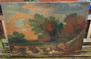 Niet of onleesbaar gesigneerd - Olieverf op doek , Bergense School? , “Landschap“ kopen? Bied vanaf 1!