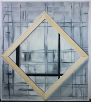 Peter Kantelberg - Olieverf op doek, Het spierraam van P.M. kopen? Bied vanaf 200!