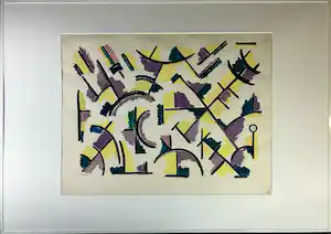 Henk Zweerus - Grote abstracte gouache in lijst vendu pour 60€ !
