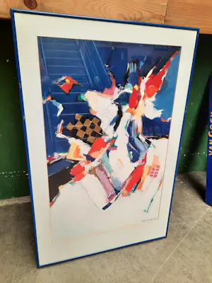 Gerard 't Hart - Abstract werk litho met bladgoud kopen? Bied vanaf 50!