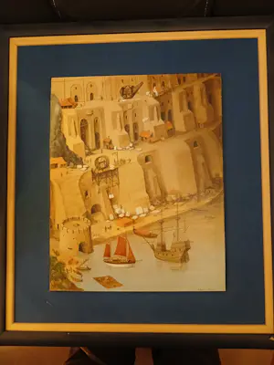 Ivan Good - Babel toren aan zee met vissersboot kaufen? Bieten Sie von 400!