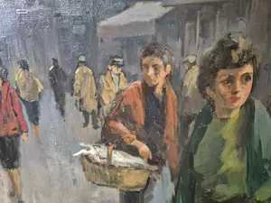 Jan Korthals - olie op doek - stadsaanzicht - gesigneerd l.o. kopen? Bied vanaf 1995!