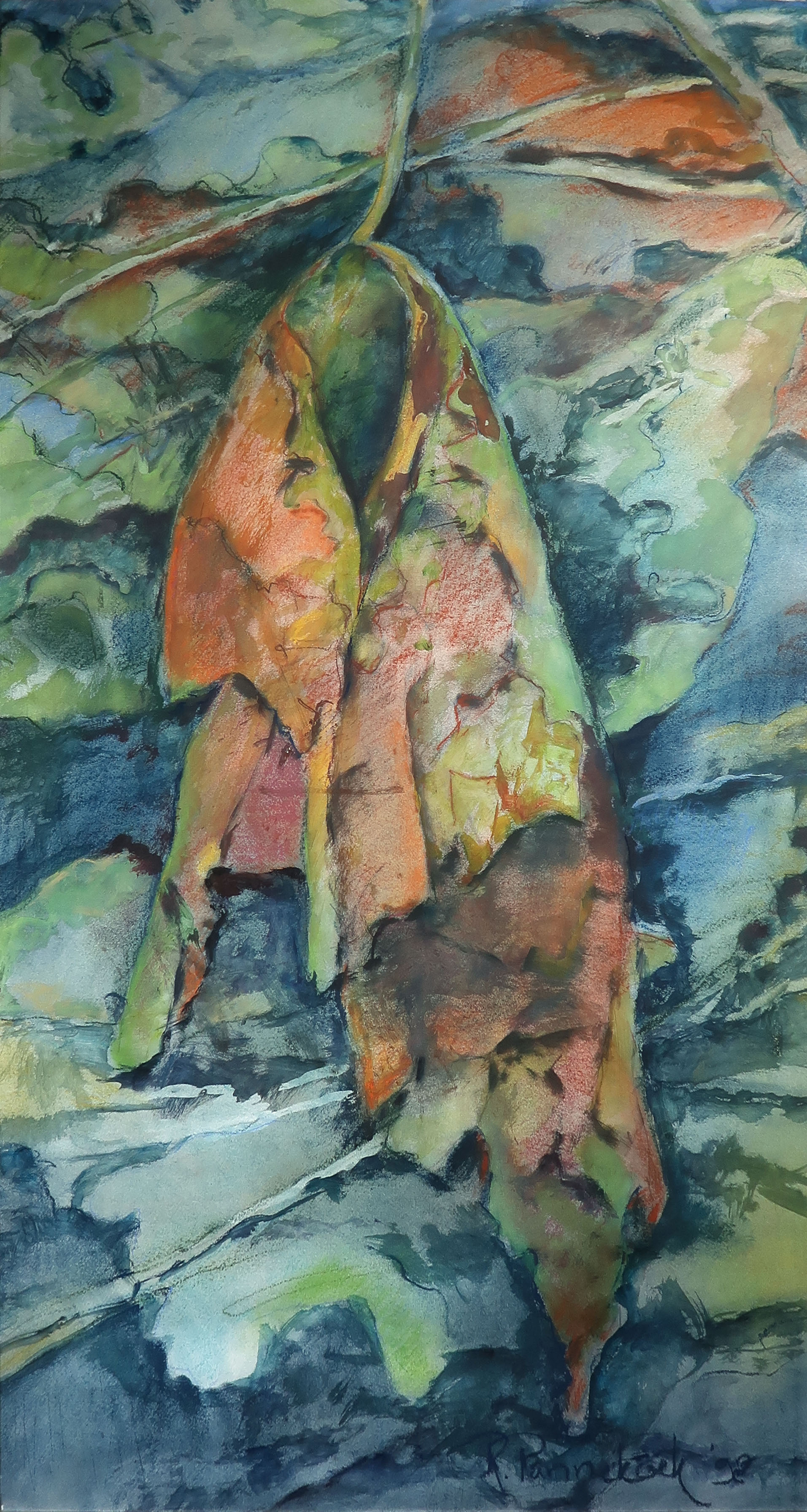 Ria Pannekoek - Gouache en krijt, Macleaija IV - Ingelijst (Groot) kopen? Bied vanaf 60!