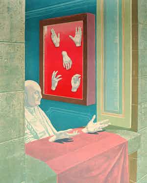 Chris van Geest - Zeefdruk , Paus met losse handen – 62,5 x 50 cm verkocht voor € 40!