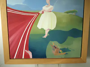 Niet of onleesbaar gesigneerd - Olieverf op doek , ingelijst , De Picknick – Lijst 118 x 118 cm. kopen? Bied vanaf 1!