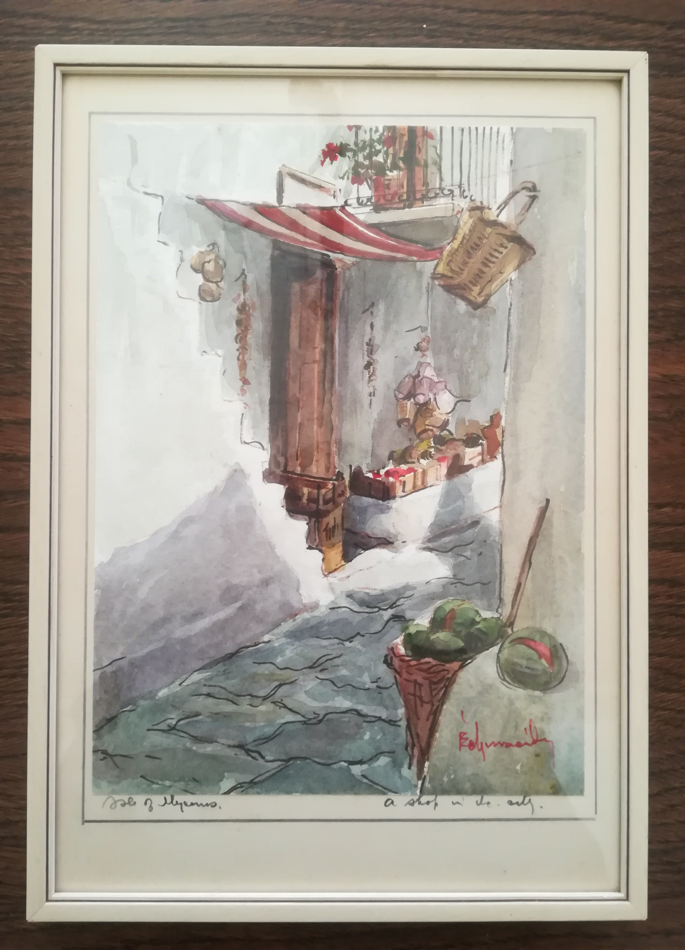 Niet of onleesbaar gesigneerd - Isle of Mykonos "A Shop in the alley"  kopen? Bied vanaf 1!