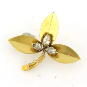 14k geel gouden broche bezet met roos geslepen diamant tot. 0.75ct - G/H - SI kaufen? Bieten Sie von 660!