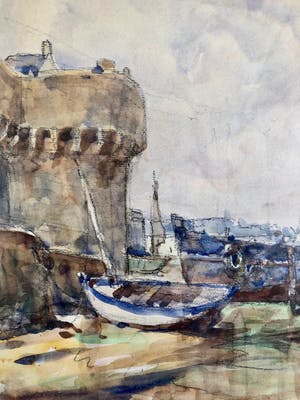 Henri Miloch - "Boten bij Eb te Concarneau" kopen? Bied vanaf 30!