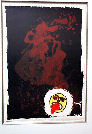 Pierre Alechinsky - litho: Le tireur de langue - 1974 verkocht voor € 599!