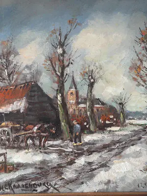 Hendrik Cornelis Kranenburg - Olieverf - Boer met kar aan landweg kopen? Bied vanaf 65!