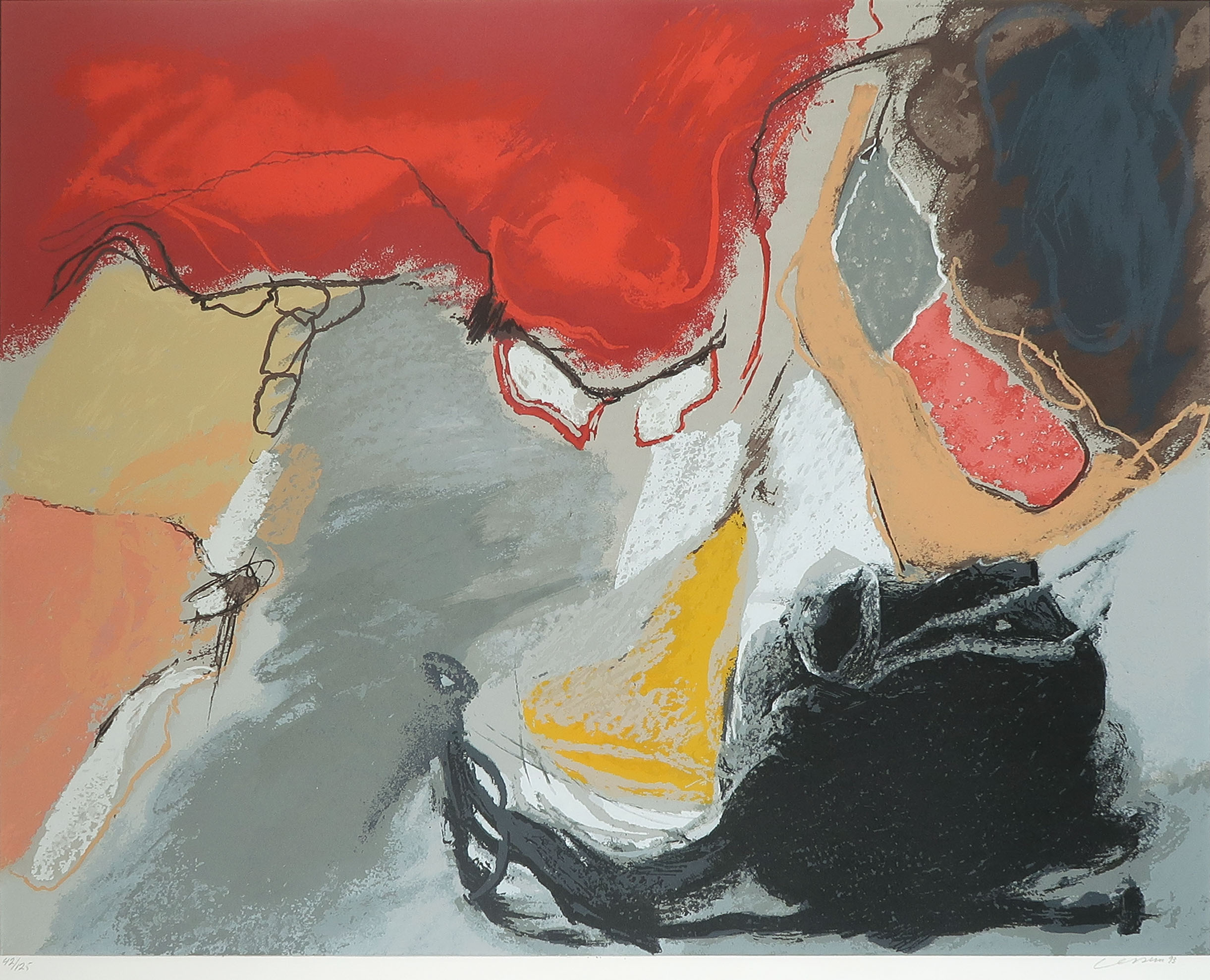 Henk van Vessem - Zeefdruk, Zonder titel V - Ingelijst (Groot) kopen? Bied vanaf 35!