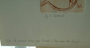Arend van Dam - Kleuren ets op papier, getiteld "De grauwe staar van Vincent" 12/15 kopen? Bied vanaf 15!