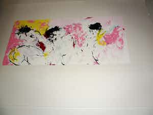 Menno Bauer - Litho, titel, "Als vlinders rond een lamp". verkocht voor € 30!