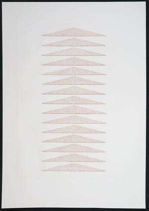 Ko Oosterkerk - Kleurenets, 15 driehoeken in rood kopen? Bied vanaf 50!