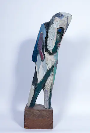 Gene Eggen - Houten sculptuur, "Jan Musch" kopen? Bied vanaf 600!
