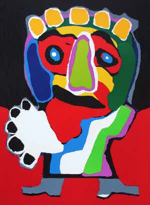 Karel Appel - zeefdruk: Two faces serie -1973 verkocht voor € 1495!