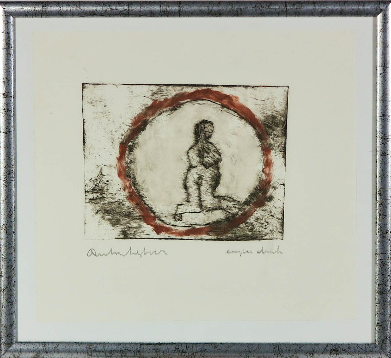 Anton Heyboer - Ets, Zonder titel - Ingelijst verkocht voor € 200!