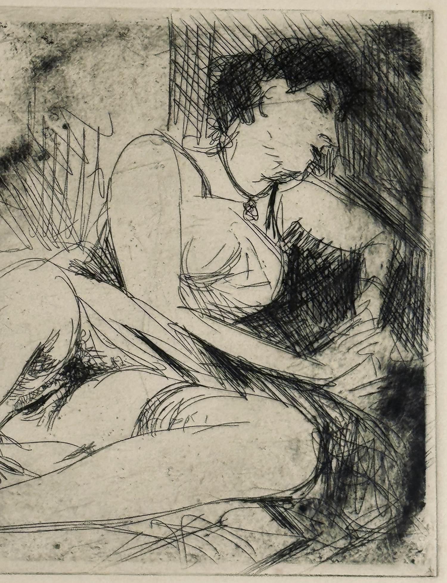 Rene Mels - Ruhe in Hell-Dunkel-Kontrasten, seltener Aktstich um 1945 - gerahmt kopen? Bied vanaf 50!