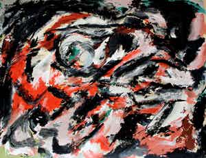 Theo Wolvecamp - Liggende compositie - 1989 verkocht voor € 195!