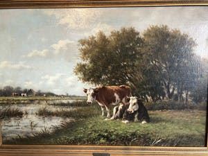 Adriaan Marinus Geijp - Landschap met koeien kopen? Bied vanaf 300!