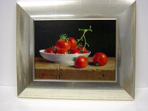 Hans Habraken - stilleven witte kom met tomaten kopen? Bied vanaf 450!
