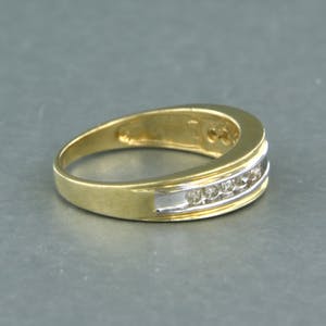 14k bicolor ring met briljant geslepen diamant 0.33 ct - ringmaat 16,5 (52) kopen? Bied vanaf 1!