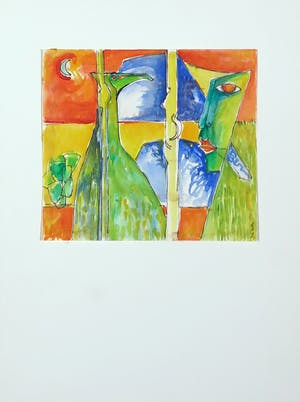 Joe Wols - Lot van vier tekeningen op papier, Figuren & Dieren kopen? Bied vanaf 1!