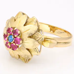 18 karaat Goud - Ring - 0.22 ct Robijn - Saffier kopen? Bied vanaf 325!