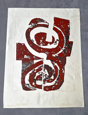 Cees Kortlang - Grote handgekleurde reliëf Ets/aquatint - potloodges. - zeer kleine oplage (9) kopen? Bied vanaf 59!