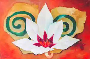 Buy Jan van Delft - Acryl op doek, Acidanthera (groot)? Bid from 200!