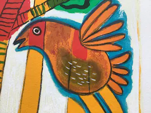 Corneille - Tête Pensive Soleil Rouge. kopen? Bied vanaf 245!