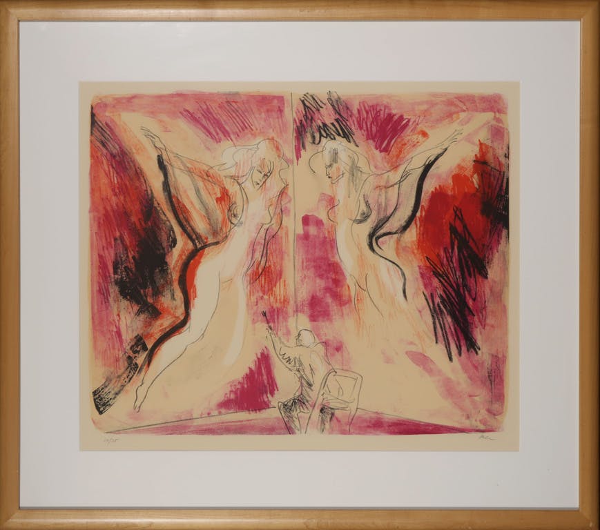 Luis Filcer - Luis Filcer: Litho, Schilder en zijn model II - Ingelijst verkocht voor € 50!