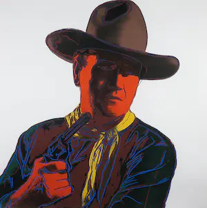 Andy Warhol - Zeefdruk, John Wayne, uit Cowboys & Indians - Ingelijst (Groot) kopen? Bied vanaf 1!