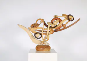 Marcel Warmenhoven - Houten sculptuur / assemblage, Het narrenschip kopen? Bied vanaf 150!
