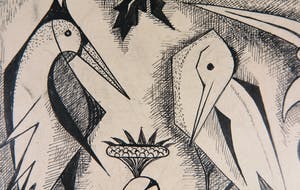 Niet of onleesbaar gesigneerd - Pentekening, Vier Verschillende Vogels kopen? Bied vanaf 1!