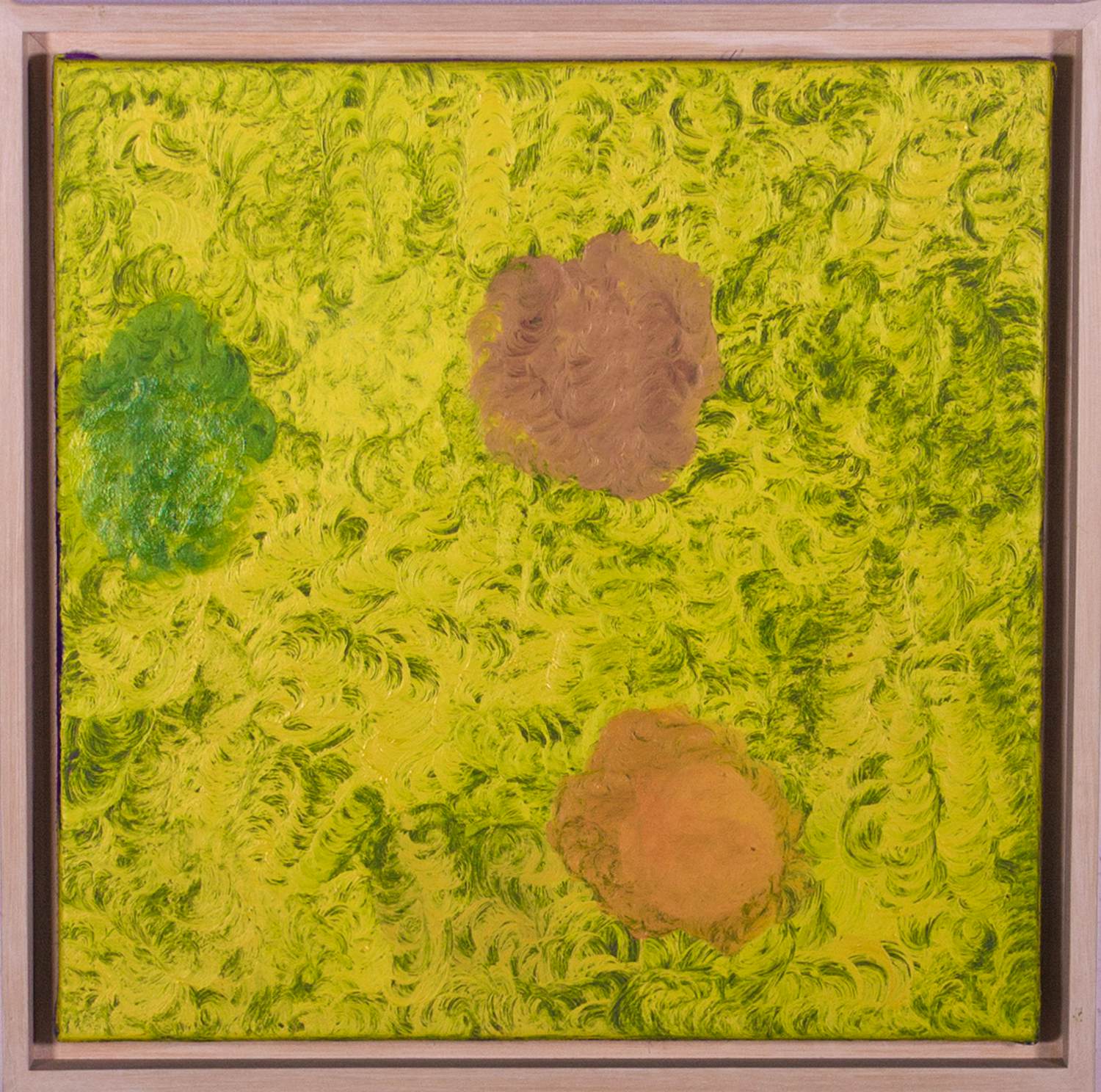 Jan van den Dobbelsteen - Olieverf op doek, Abstracte compositie in geel, oranje en groen - Ingelijst kopen? Bied vanaf 150!