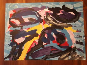 Karel Appel - 3 faces into clouds kopen? Bied vanaf 375!